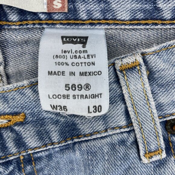 Levi's 569 Jeans Men's 36x30 Loose Straight Baggy Wide Leg Faad Skate Western - Picture 7 of 16